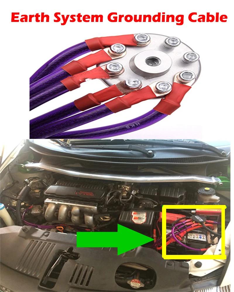 Racing universal Grounding Cable Wire Kit For Universal Car Earth