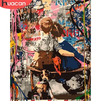 

HUACAN Painting By Number Figure DIY Pictures By Numbers Portrait Kits Hand Painted Paintings Art Drawing On Canvas Home Decor