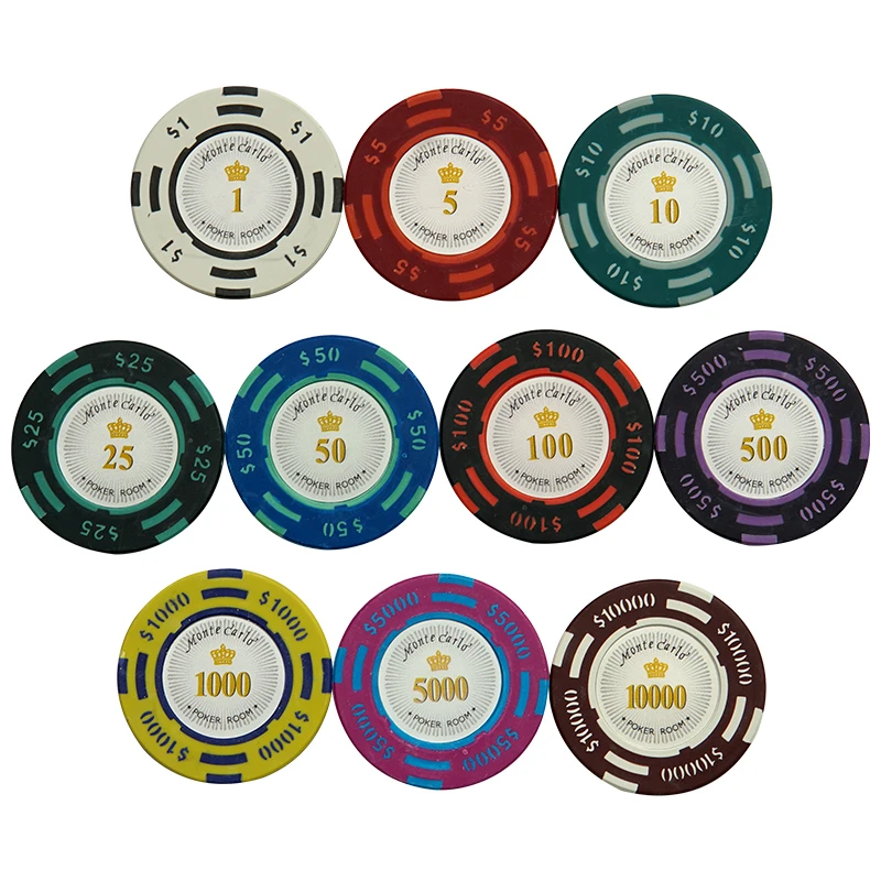 25PCS/Lot texas hold'em Clay Poker Chips Baccarat Upscale Set 14g Color