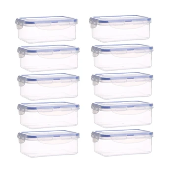 

Food Containers Plastic Takeaway Storage Boxes Bulk Transparent Rectangular Sealed Plastic Storage Box with Lid(1100ML)