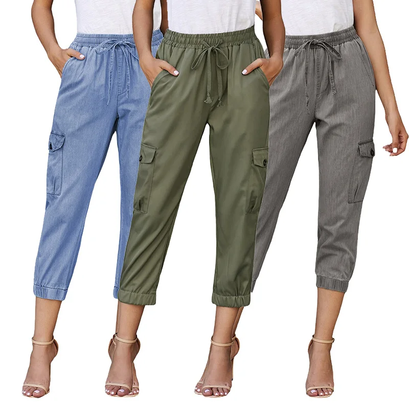 

New Arrive Jogger Track Pants Drawstring Cargo Pocketed Joggers Women