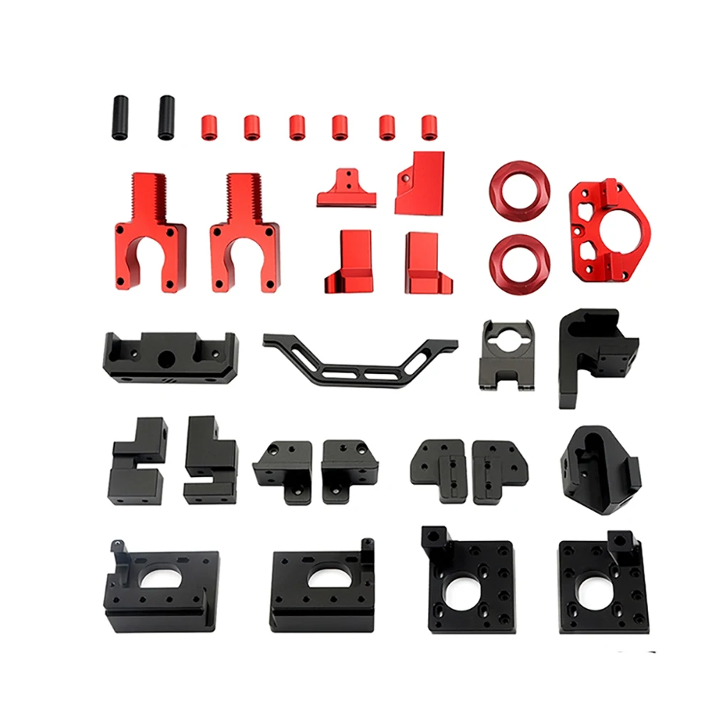 

3D Printer Frame Kit Black Red CNC Machined Metal Parts Voron V0.1 Corexy