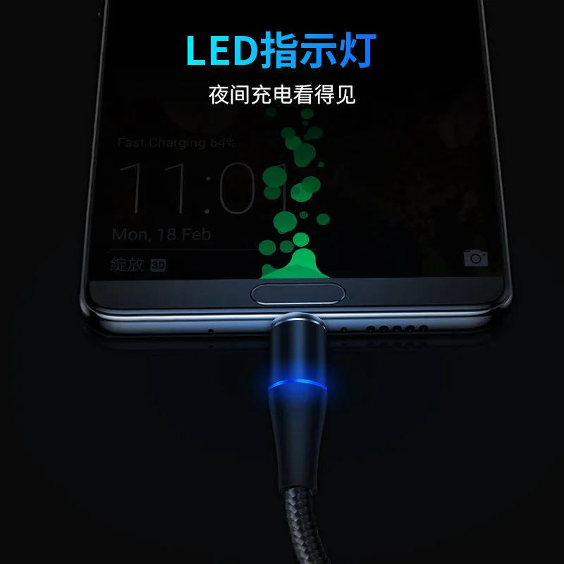 Магнитный кабель Bozhu в оплетке type C Micro USB Магнитный usb-кабель для зарядки 1 м для Apple IPhone X 7 8 6 Xs Max XR samsung s9 шнур