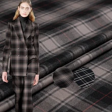 Перламутровый шелк японская пряжа окрашенная клетчатая камвольная шерстяная ткань материал одежды осенние женские костюмы куртка швейная ткань