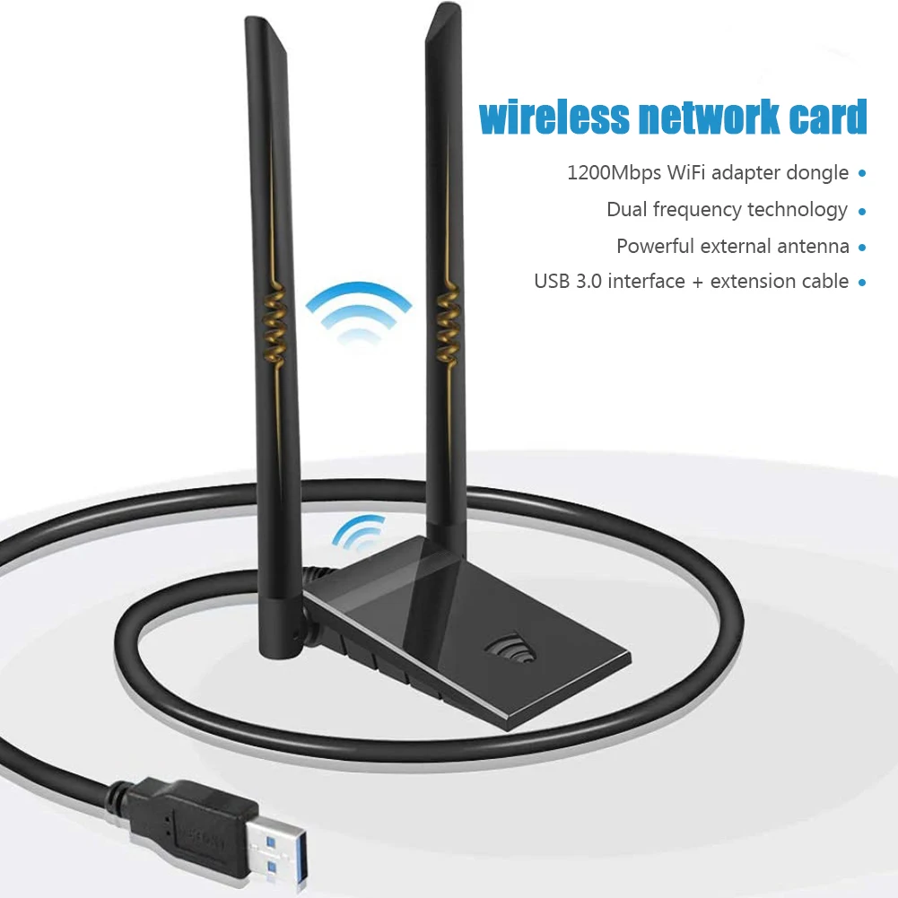 Двухдиапазонный Wi-Fi-адаптер 1200 Мбит/с USB 3 0 AC1200 беспроводной USB-ключ Wi-Fi Lan 2 4 ГГц/5