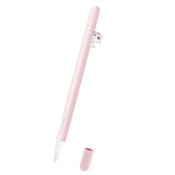 

Soft Silicone Touch Pen Cover Cute Capacitive Stylus Protector Shatter-resistant Case Compatible for Apple Pencil 2 (Cat, Pink)