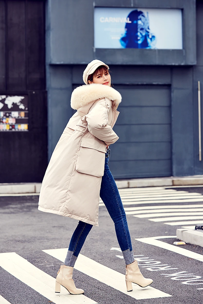 White duck down padded long down jacket women Winter Duck Down Jacket Women long Coat Warm Thick Female Clothes High Quality