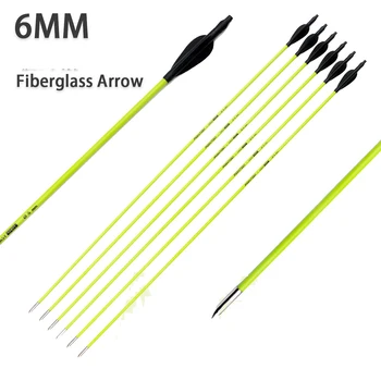 

31 Inches Fiberglass Arrow Spine 500 Diameter 6mm for Recurve Bow Long Bow Practice Archery Hunting Shooting Bow and Arrow