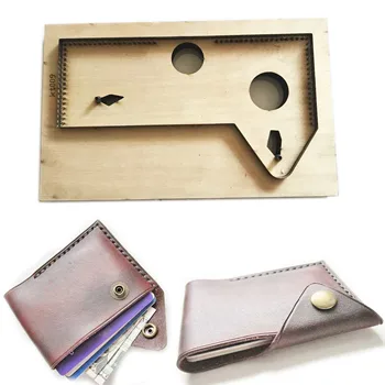 

Japan Steel Blade DIY Leather Craft Card Holder Die Cutting Knife Mould Template Punch Tool Wooden Die Set 100x70mm