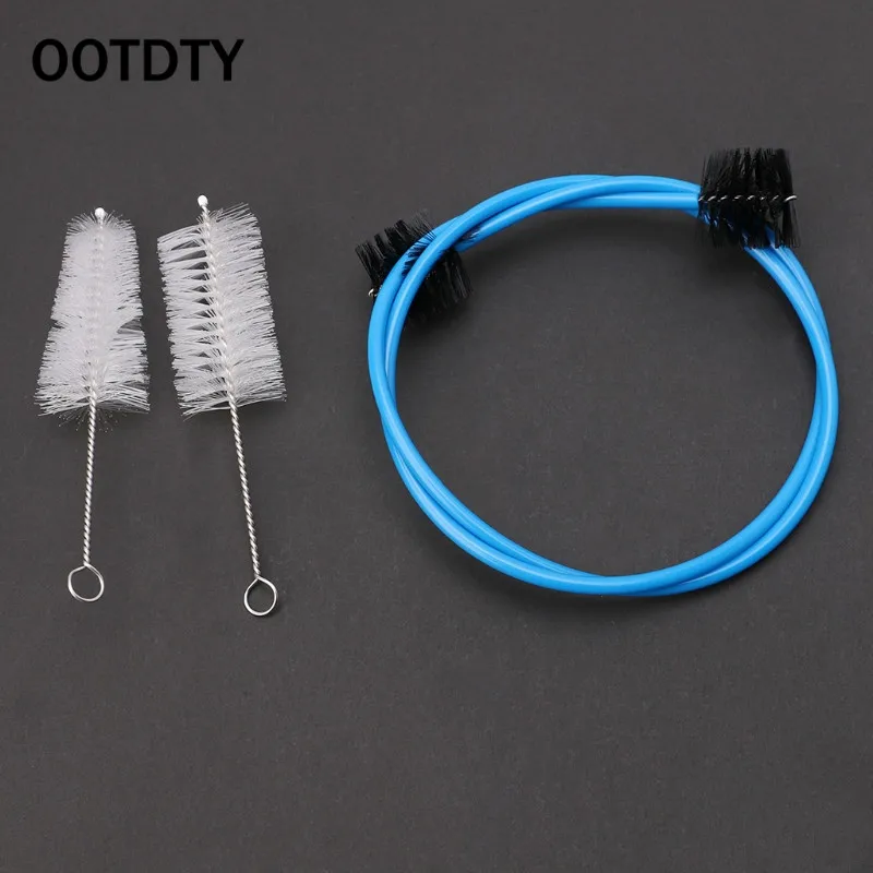 Blue OOTDTY Brasswind музыкальный инструмент труба тромбон туба Рог Чистящая Щетка Набор инструментов - Цвет: Blue