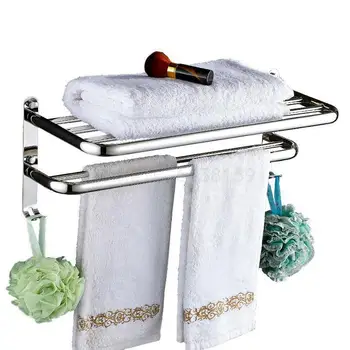 

Free punching 304 stainless steel towel rack bathroom towel hanging towel rack toilet rack with hook