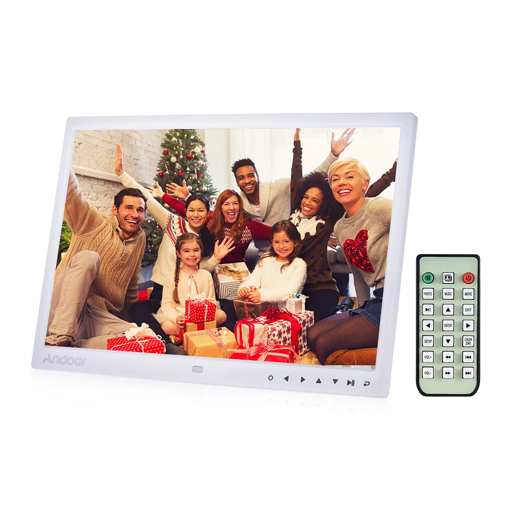 

Andoer 13" LED Digital Photo Frame Desktop Album Display MP4 Video MP3 Audio TXT eBook Clock Calendar w/ Infrared Remote Control