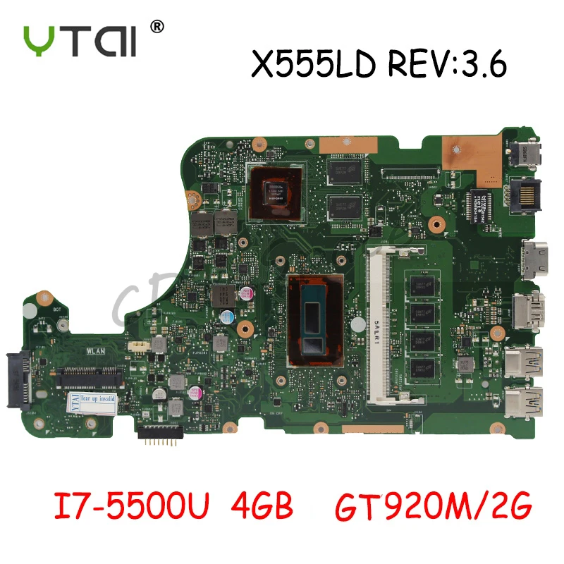 X555LD материнских плат REV: 3,6 I7-5500U 4 Гб RAMB GT920M/2G для ASUS X555L X555LP A555L K555L F555L материнская плата тестирование в целости