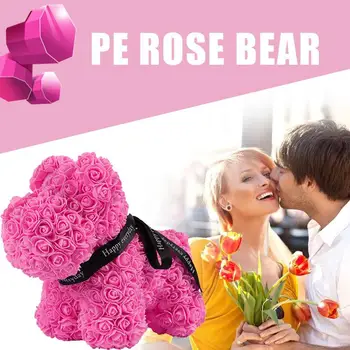 

SOLEDI PE Lovely Artificial Rose Valentine'S Day Decorations Wedding Romantic Rose Dog Girlfriend Toy Simulated Love Gift