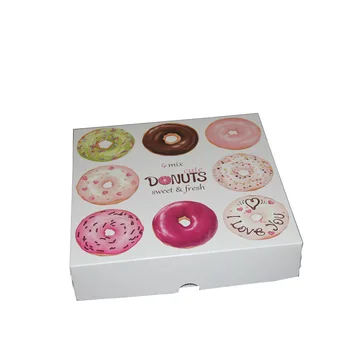 

4 Size White Cardboard Donut Box Paper Doughnut Packaging Box Baking Pastry Packing Box Wholesale WB2663