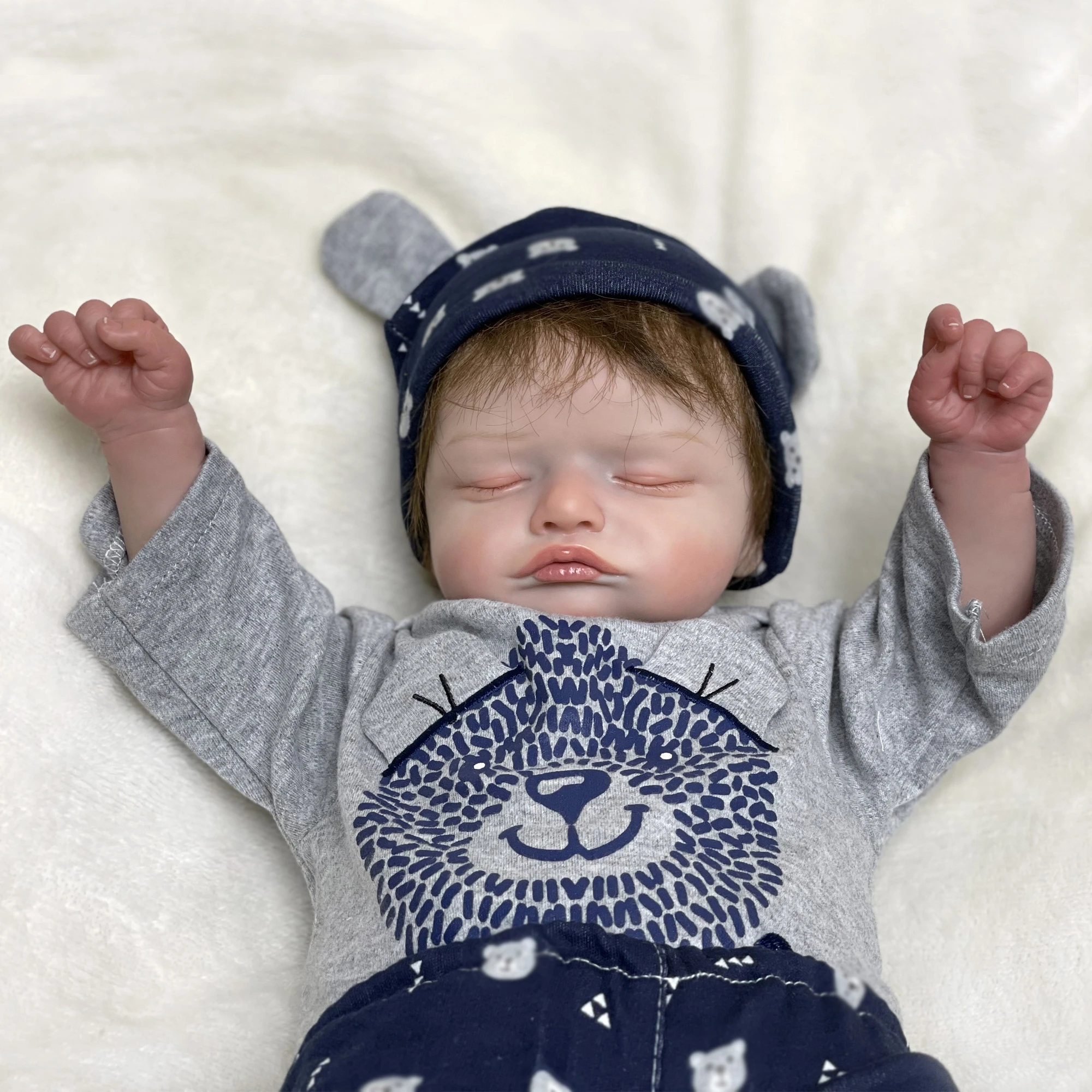 

20Inch Reborn Dolls Newborn Baby Sleeping Little Lion Renascida Brinquedo Bebe Boneca Para for Children Gifts Drop Shipping