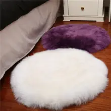 Модные однотонные 30/45/60 см круглый ворсистый коврик чехлы для стульев плюшевые искусственный шерстяные коврики ковер коврик для домашнего декора