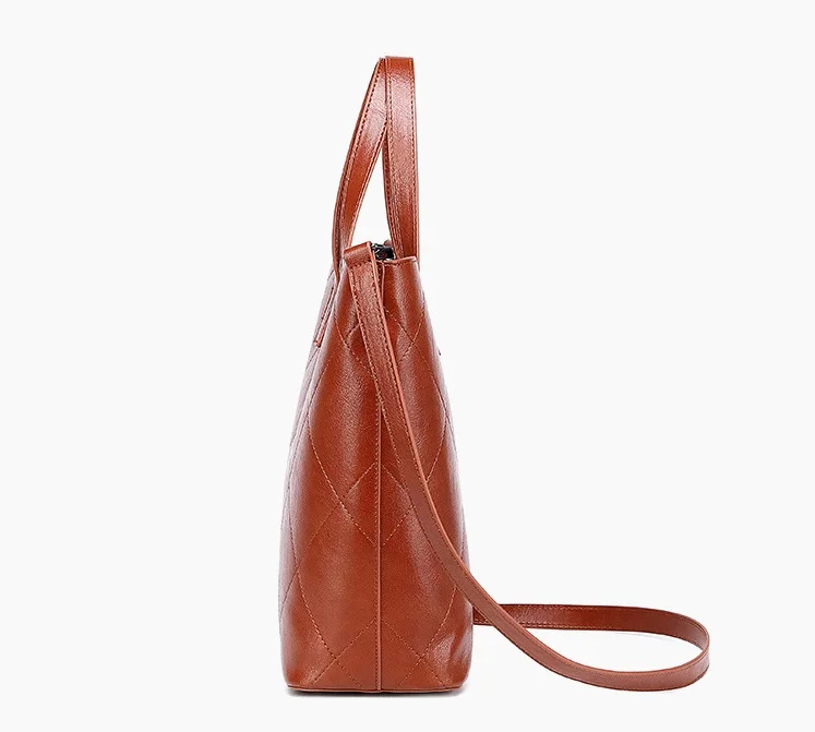 Autumn And Winter Solid Color Sheepskin Retro Fashion Ladies Leather Large Capacity Handbags Shoulder Bag Women's Handbags C1196