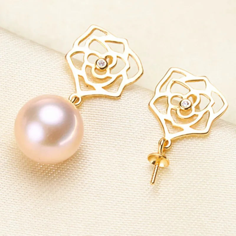 

Trendy Pearl Earrings Accessories 925 Silver Plating Earrings Findings Dangle Earring Jewelry Parts Fittings Mountings DIY Gift