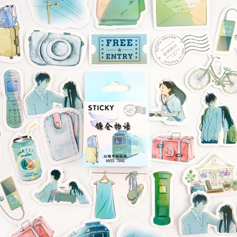 

21Style 46Pcs/Box Leaves Stamp Decorative Stickers DIY Scrapbooking Paper Diary Album Computer Notebook Home Decorn Wall Sticker