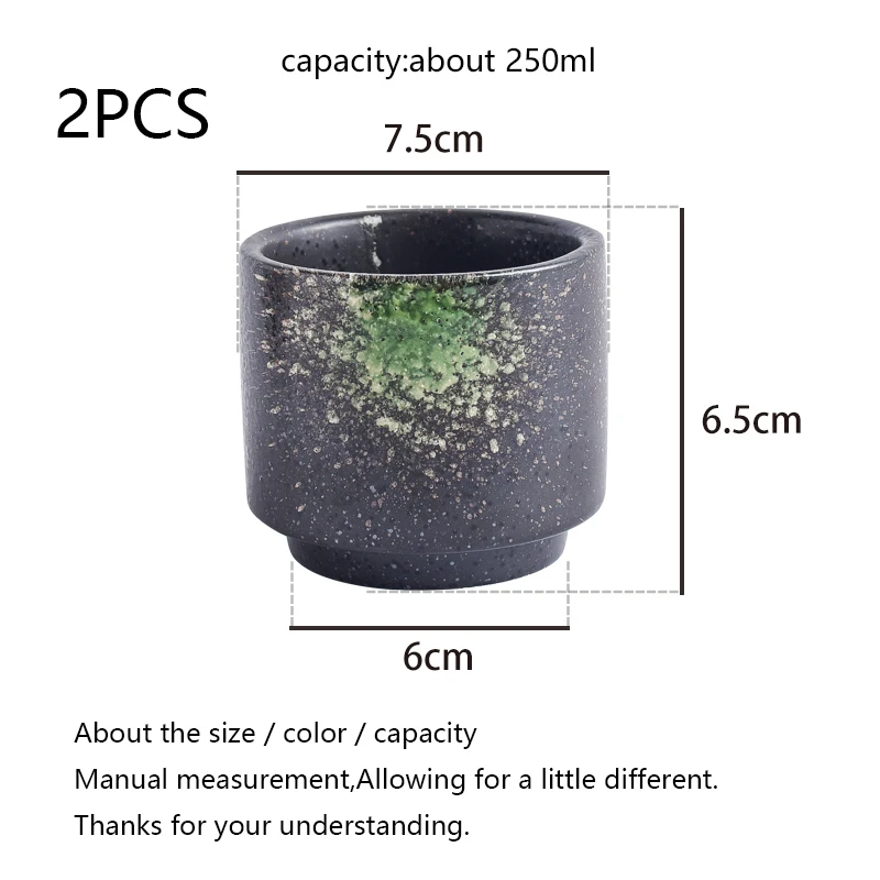 2 шт./лот Японская чаша для чая 250 мл керамическая чайная чашка винтажная чайная чаша чашки для воды чайная посуда для напитков контейнер винтажные чайные чашки - Цвет: A Style 2PCS