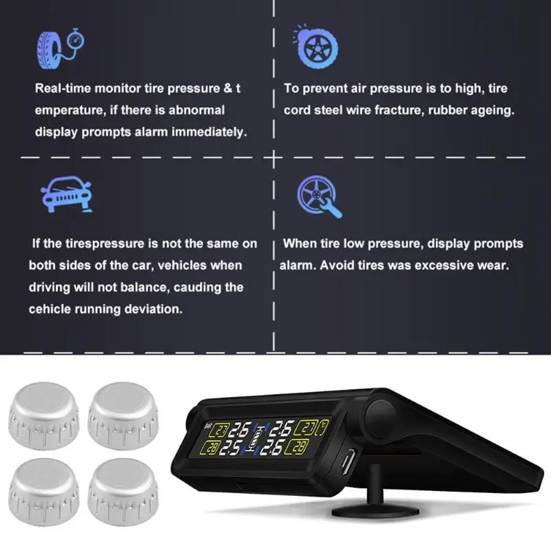 CAREUD T680 автомобильный TPMS датчик давления в шинах системы с 4 беспроводными датчиками