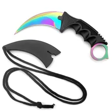 Атака csgo бой CS GO самообороны лагерь поход Открытый шейный нож настоящий боевой тактический Коготь karambit счетчик удар hawkbill