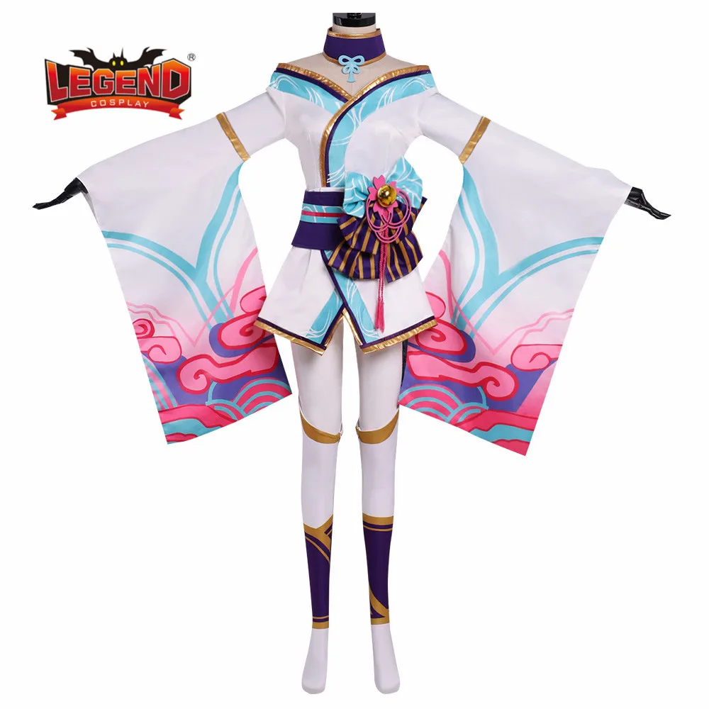 

Spirit Blossom Ahri Cosplay Costume SEXY DRESS white kimono dress custom made