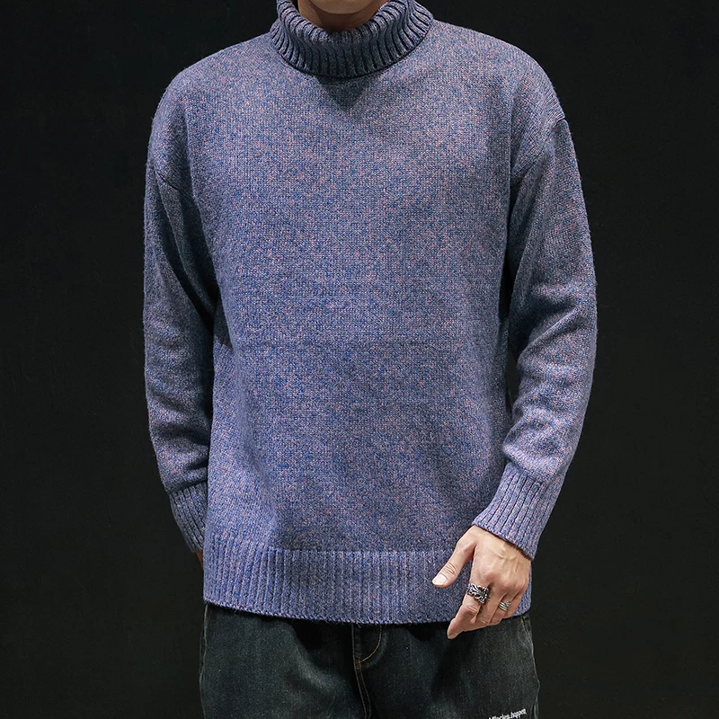 

Sweaters Fall/Winter Men's Fashion Large Size Turtleneck Pullover Men's Solid Color Sweater Men's Casual Warm Thick Sweater