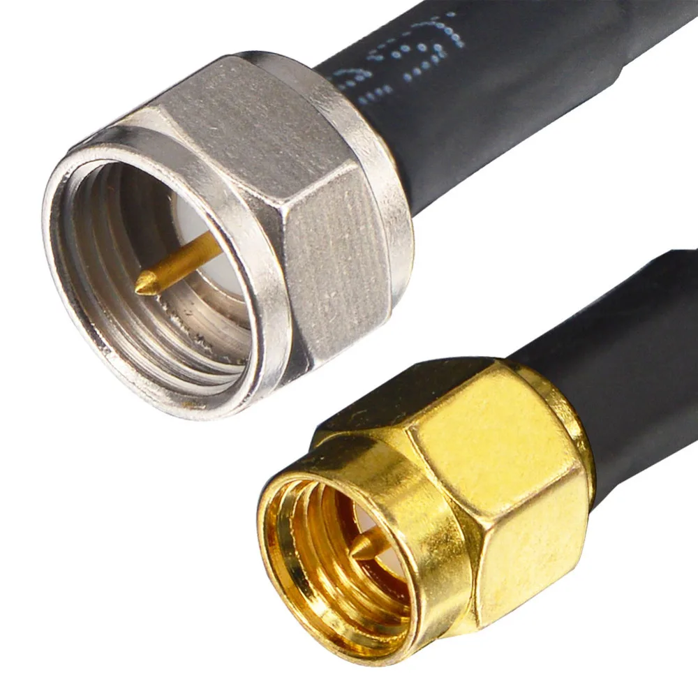 Male SMA to Male SMA Plug RG58 White Cable RG58U Coax Coaxial Any Long inch Lot 