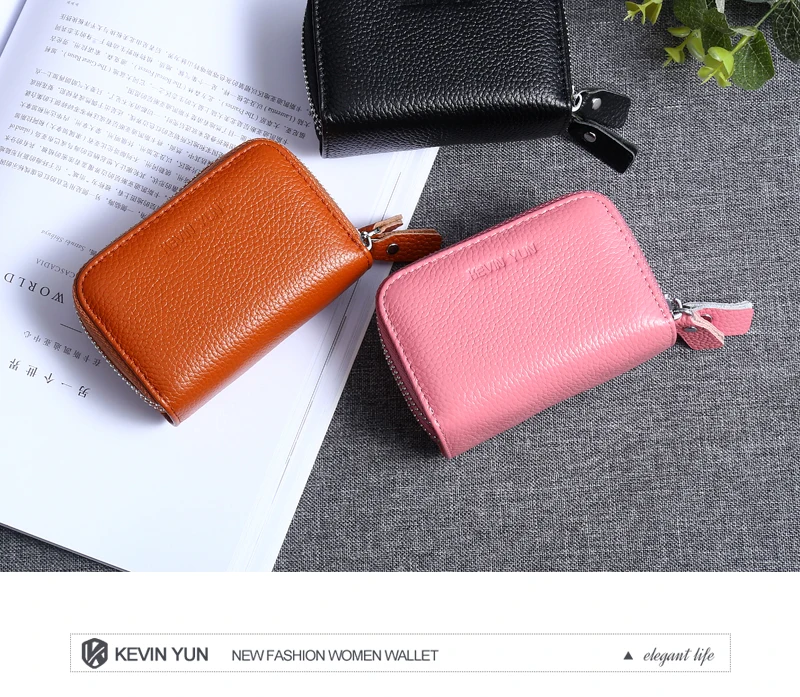 Кевин Юн дизайнерский бренд Модный женский держатель для карт двойная молния натуральная кожа кошелек чехол для кредитных карт сумка