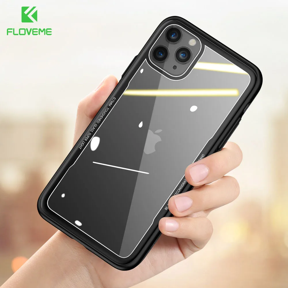 Чехол для телефона FLOVEME из закаленного стекла iPhone 11Pro MAX чехлы 7Plus 8Plus 7 8 11 PRO