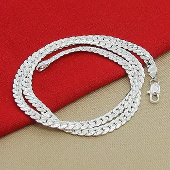 

Wholesale Price 6MM Full Sideways Necklace for Women Men 925 Sterling Silver Jewelry Snake Chain Necklaces Colar