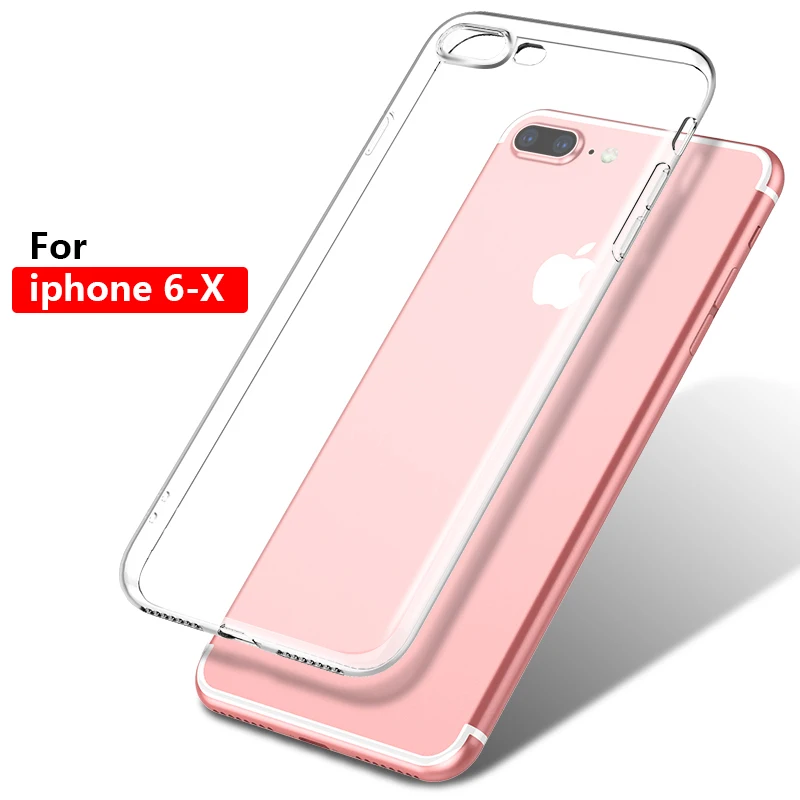 0.8mm Ultra thin Bumper Transparent Silicone Phone Case For iPhone X XS XR Max 8 7 6 6S Plus Clear protection Back Cover |
