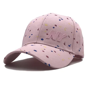 

2020 New Women Cap Fashion NY Letter Patch Baseball Cap Female Polka Dot Printing Casual Adjustable Outdoor High Quality Hat Cap