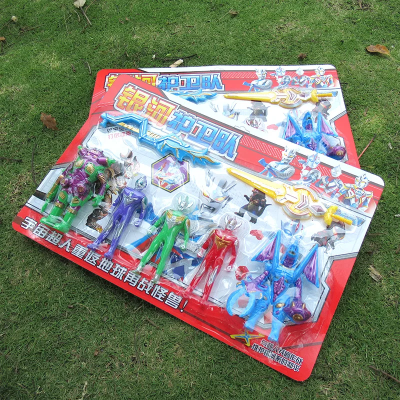 

932 Galaxy Guard Board Mounted Superman Toy 3 of Superman + 2 Monster + 2 Weapons Combination 959- 15