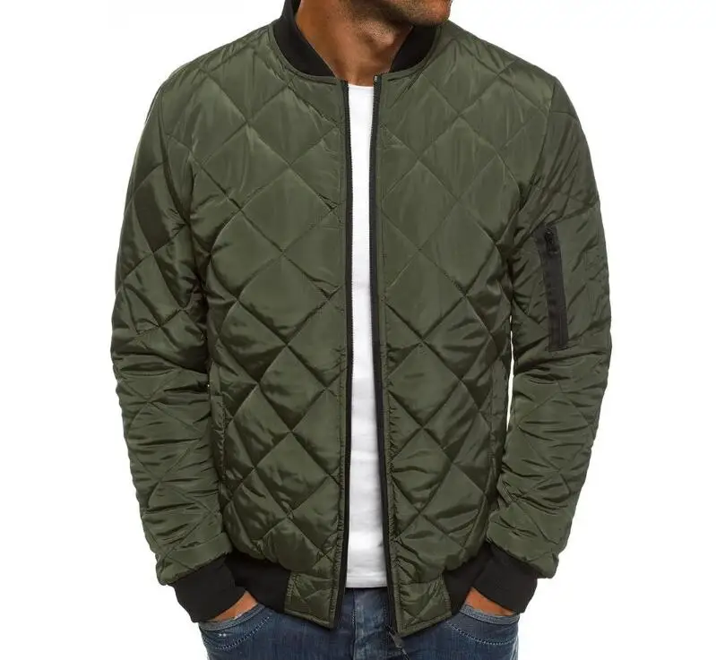 Зимние куртки для мужчин теплая верхняя одежда куртка-бомбер уличная chaqueta hombre - Цвет: Зеленый