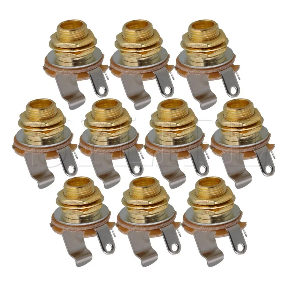 

30x20mm Gold Output Jack socket for Electric Guitar Parts Set of 10