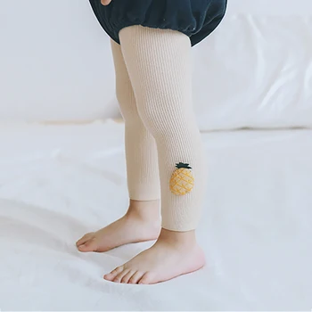 

Autumn Newborn Baby Girls Pants Cotton Leggings Elastic Waist Fruit Print Toddler Bottom