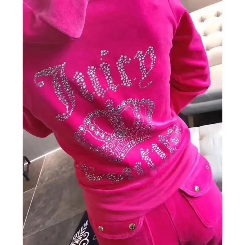 Spring/Fall 2021 Women's Brand Velvet Fabric Tracksuits Velour Suit for Women Track Suit Hoodies And Pants Fat Sister Sportswear blazer and trouser set