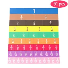 51 peças magnéticas arco-íris fração, azulejos precoce, educacional, matemática, brinquedos infantis, aprendizagem educacional, montessori, crianças, matemática, brinquedo para bebê, #20 20