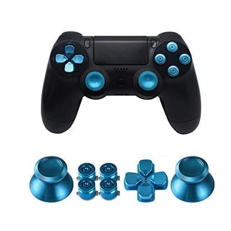 

Metal Thumb Grips for PS4 Controller Aluminum Replacement ABXY Bullet Buttons Thumbsticks Chrome for ps4 console playstation 4