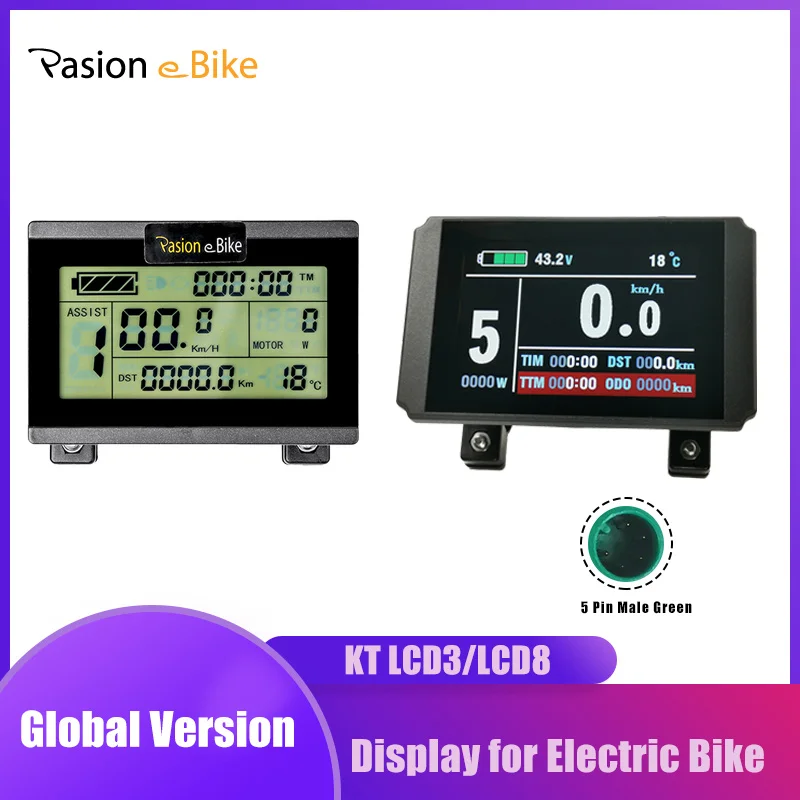 LCD Display Cable 24V 36V 48V KT Electric Bike Display For KT Controller  Electric Bicycle Display LCD3 LCD8