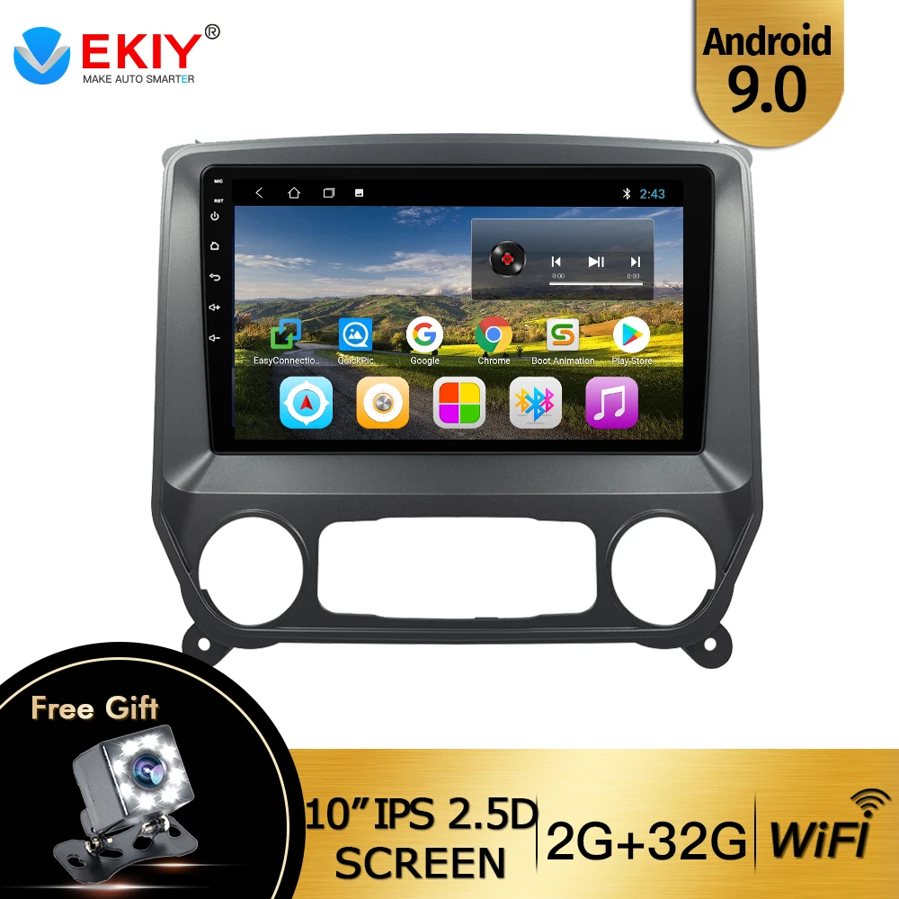 EKIY 10 1 ''IPS GPS стерео навигатор плеер для Chevrolet Silverado GMC-Sierra 2014-2018 Авто Радио Android 9