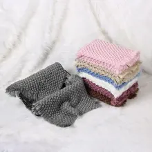 1 шт. мягкое новорожденное обертывание пеленок детское одеяло для фото фон для детской фотографии реквизит стрейч вязание крючком Вязаные Обертывания Аксессуары