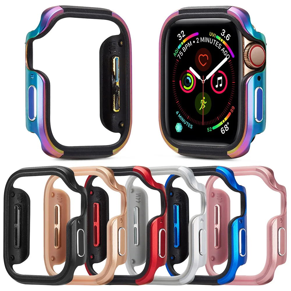 

2019 Luxury Metal+TPU Protector Cover for Apple Watch 5 Case Series 5 4 Bumper for iWatch 40mm 44mm Men/Women Frame Accessories