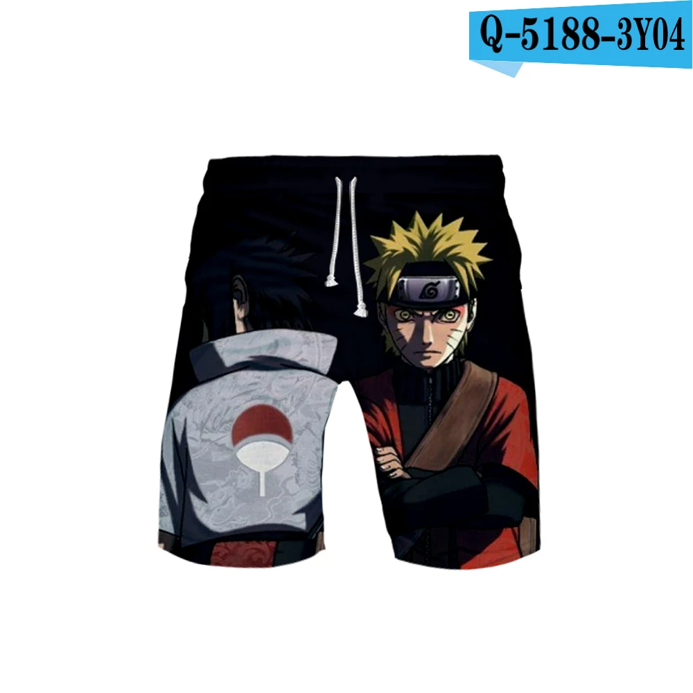 Наруто Узумаки Наруто Uchiha Sasuke мужские шорты новые летние быстросохнущие пляжные шорты мужские хип-хоп Короткие штаны пляжная одежда - Цвет: Q5188