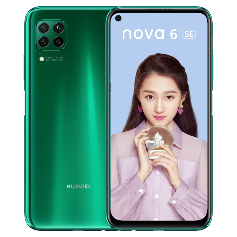 HUAWEI Nova 6 SE мобильный телефон 6,4 дюймов Kirin 810 Восьмиядерный Android 10,0 разблокировка отпечатков пальцев Google Play
