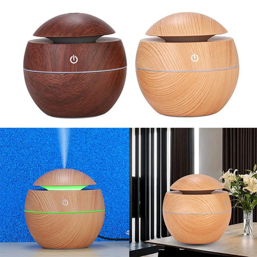 Wood Grain Aromatherapy Diffuser Air Mist Humidifier for Bedroom Baby Women Office Yoga SPA
