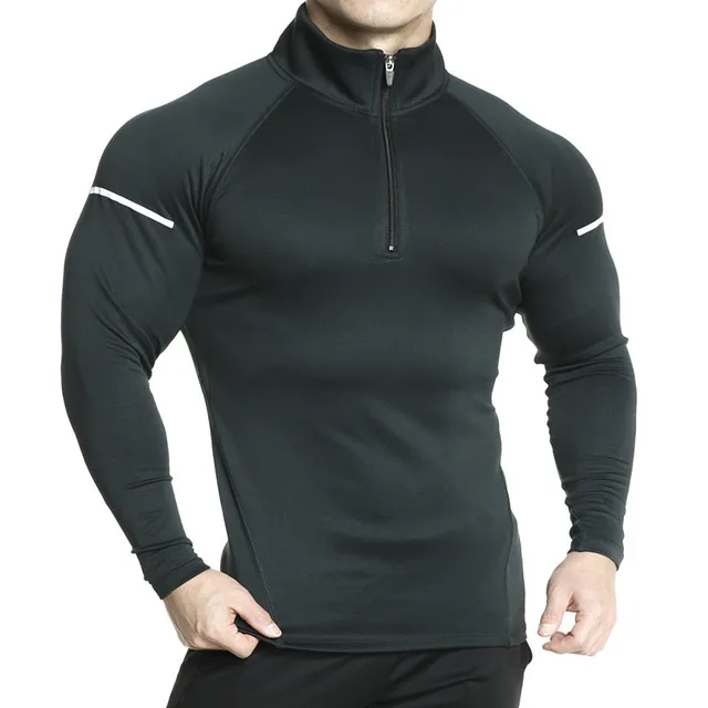 Bodybuilding Fitness Men’s Long Sleeve Zipper T Shirt Men's Fitness